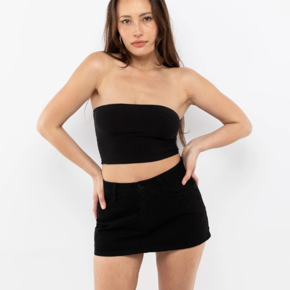 los angeles apparel nwot black denim micro mini skirt LAA3366